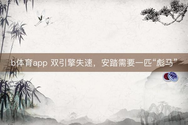 b体育app 双引擎失速，安踏需要一匹“彪马”