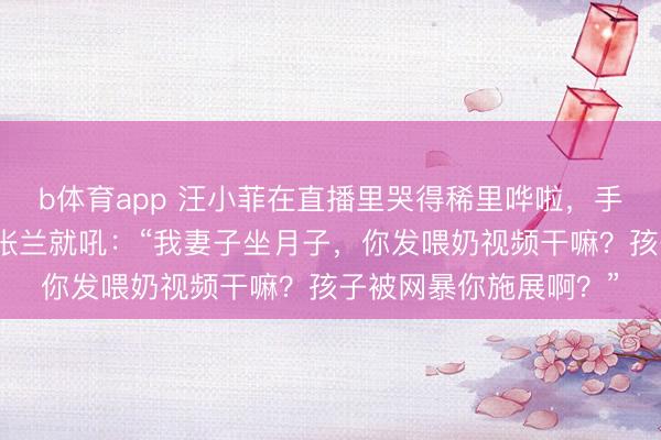 b体育app 汪小菲在直播里哭得稀里哗啦，手机啪一摔，冲着亲妈张兰就吼：“我妻子坐月子，你发喂奶视频干嘛？孩子被网暴你施展啊？”