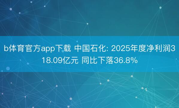 b体育官方app下载 中国石化: 2025年度净利润318.09亿元 同比下落36.8%