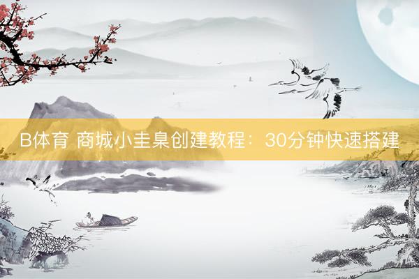 B体育 商城小圭臬创建教程：30分钟快速搭建