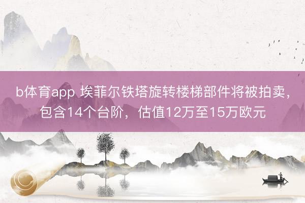 b体育app 埃菲尔铁塔旋转楼梯部件将被拍卖，包含14个台阶，估值12万至15万欧元
