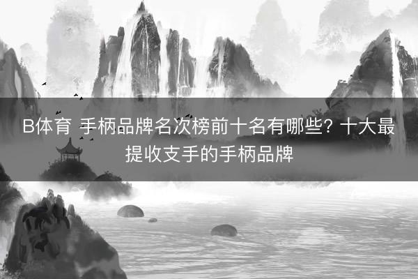 B体育 手柄品牌名次榜前十名有哪些? 十大最提收支手的手柄品牌