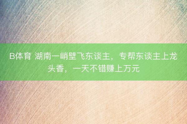 B体育 湖南一峭壁飞东谈主，专帮东谈主上龙头香，一天不错赚上万元