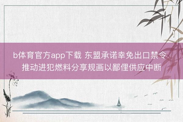 b体育官方app下载 东盟承诺幸免出口禁令 推动进犯燃料分享规画以鄙俚供应中断